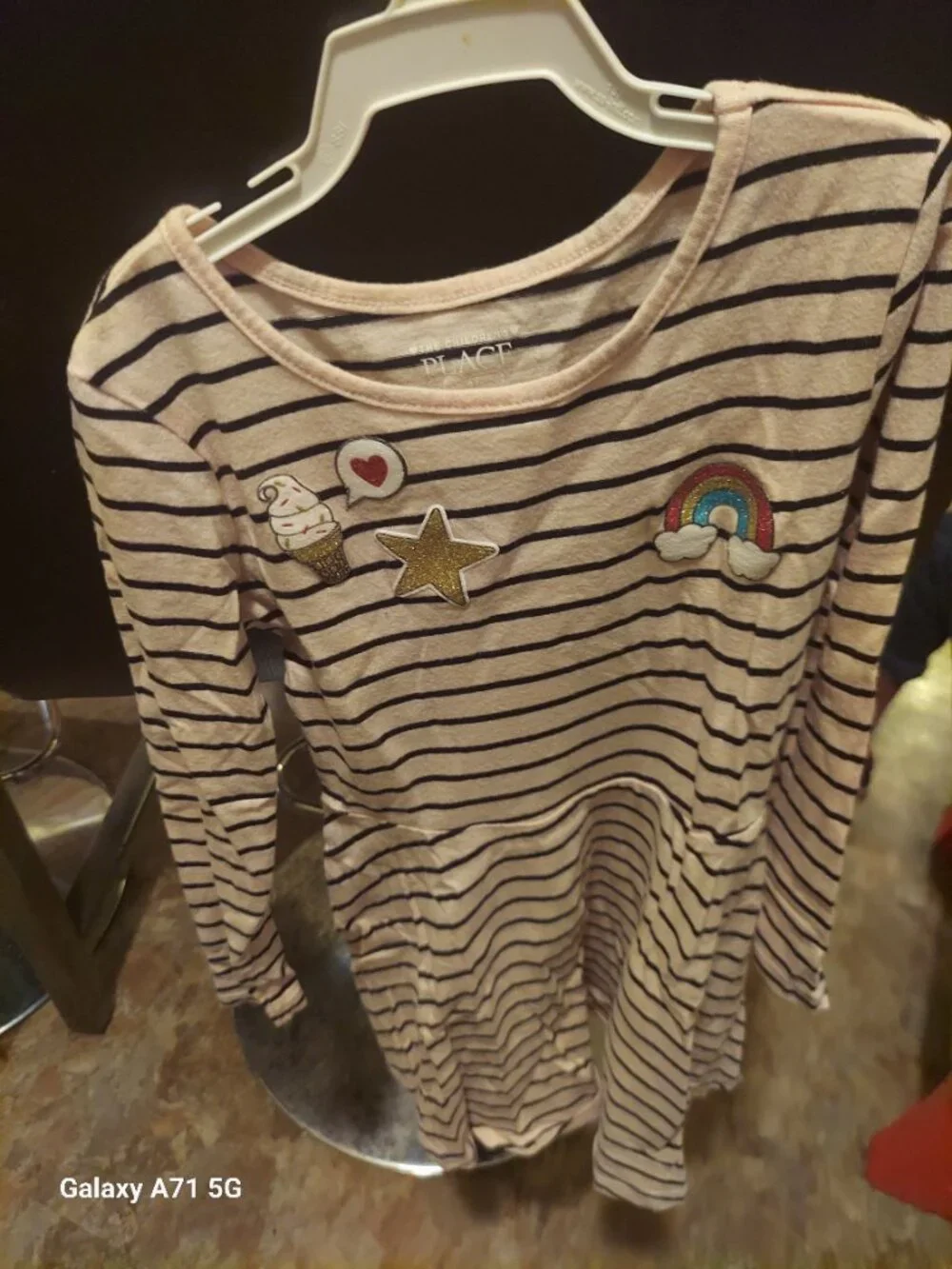 Children's Place Light Pink and Black Striped Dress